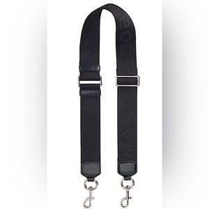 Marc Jacobs Logo ‘Guitar’ Crossbody Strap- Black w/ Silver Hardware